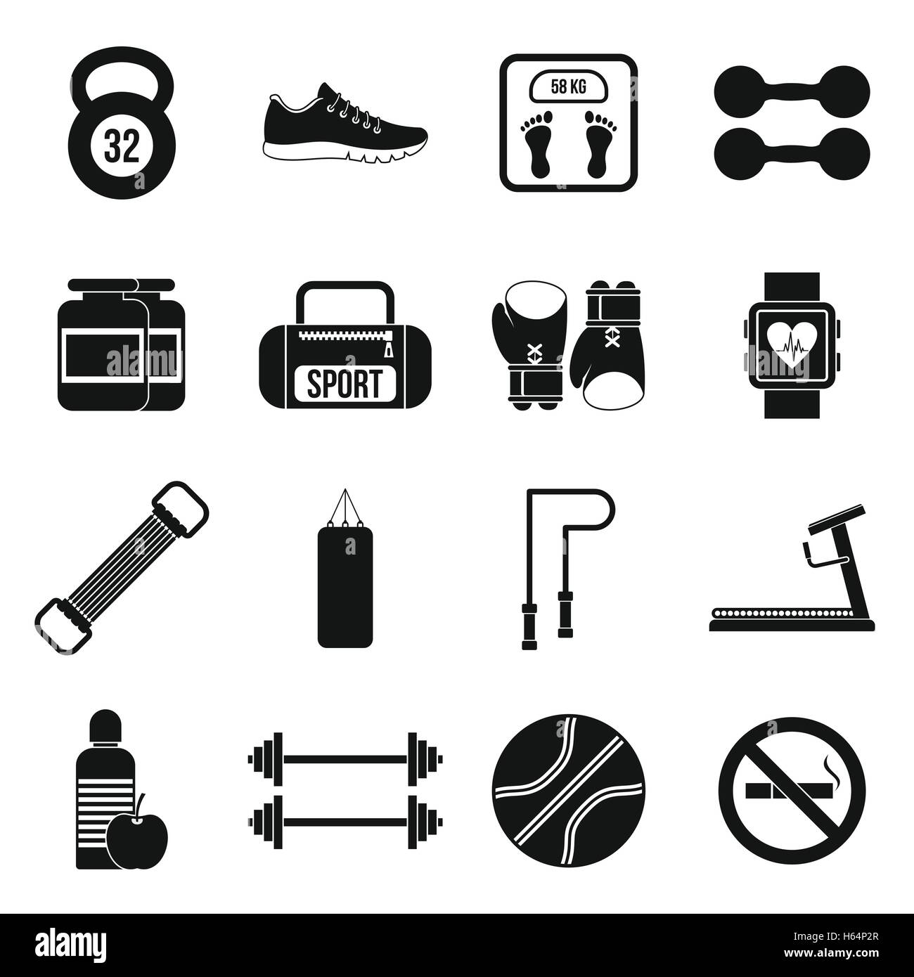 Gym Icons set, simple style Stock Vector Image & Art - Alamy