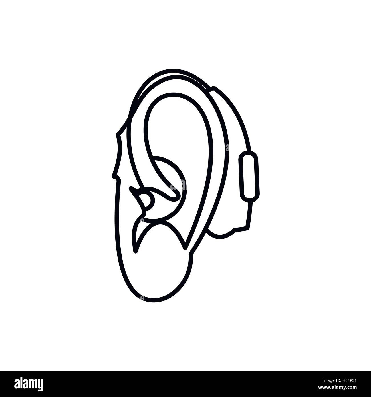 Hearing aid icon, outline style Stock Vector Image & Art Alamy