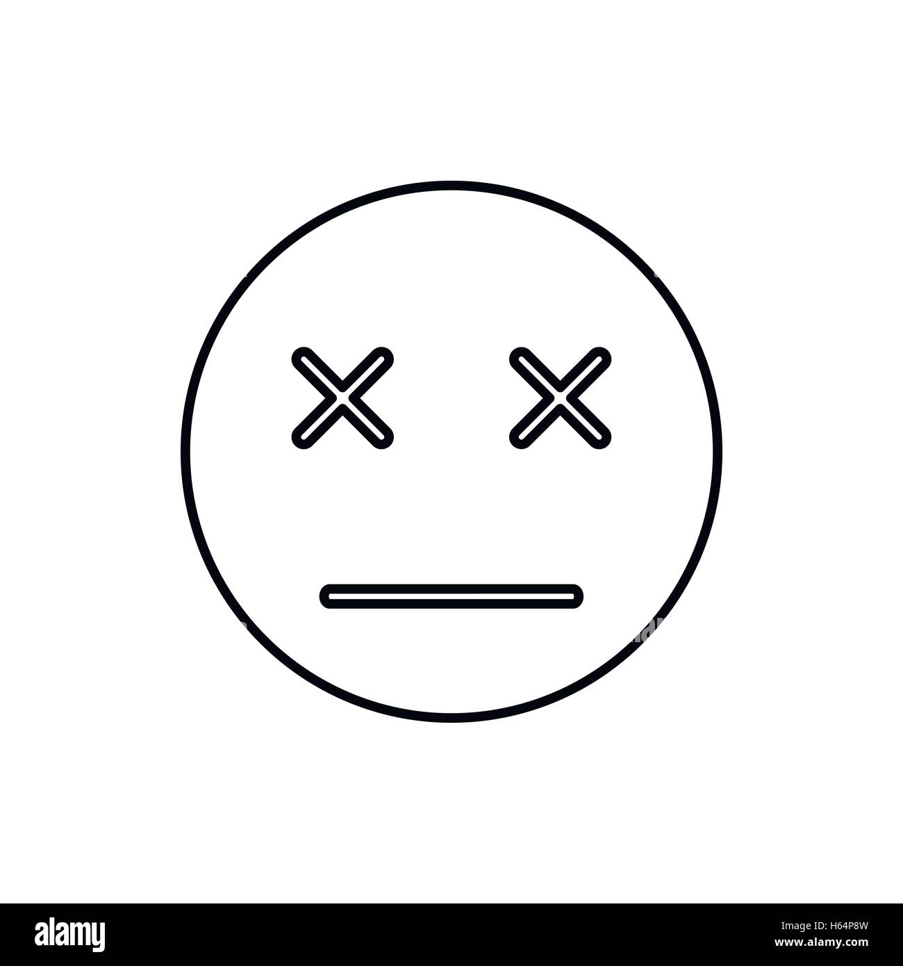 Dead emoticon icon, outline style Stock Vector Image & Art Alamy