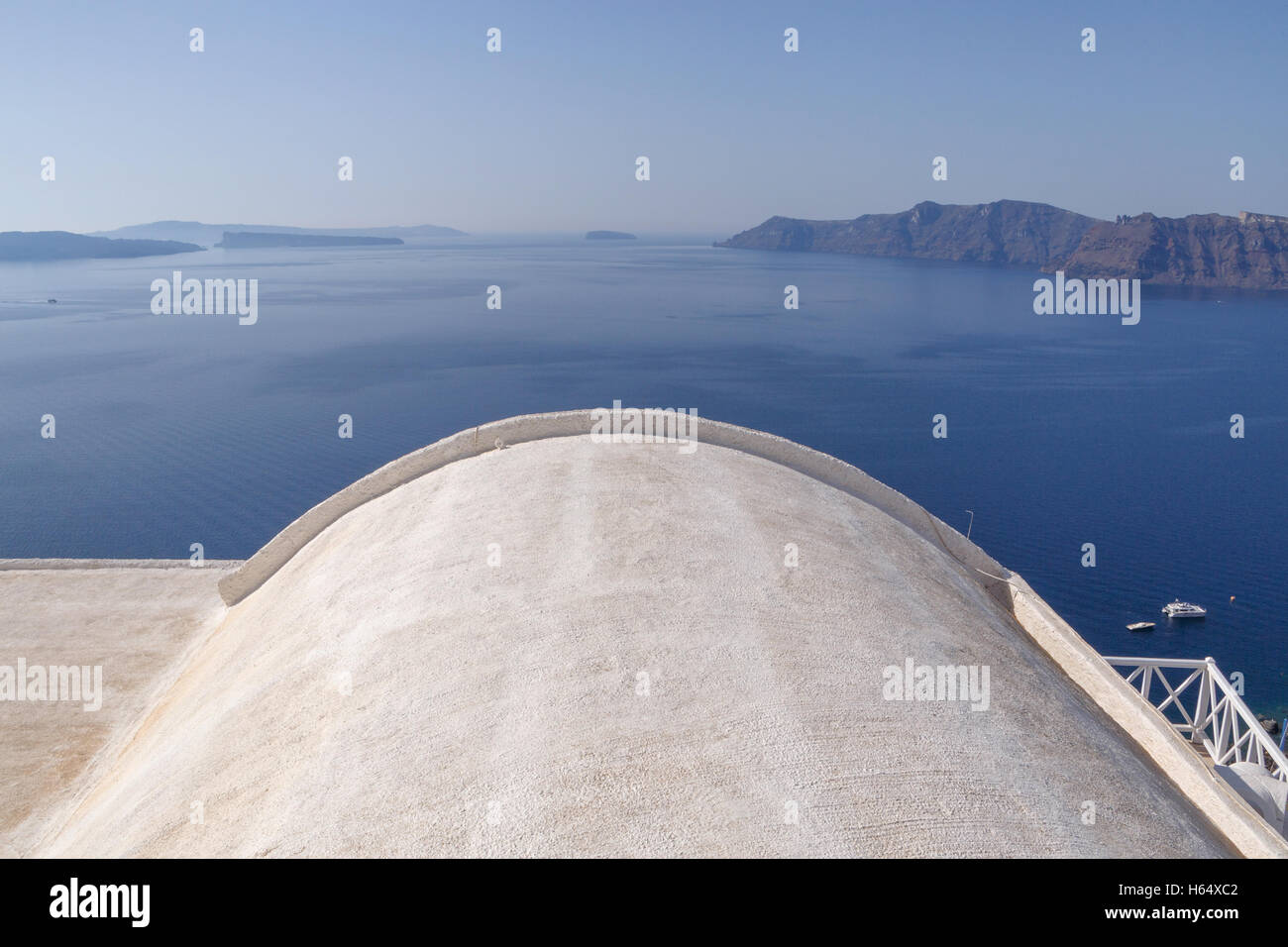 roof of traditional Cycladic house in Oia on Santorini Stock Photo