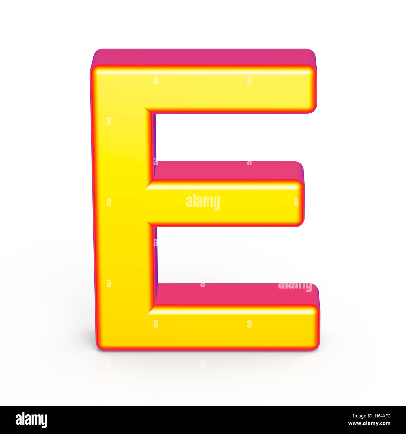 3d rendering golden letter E isolated on white background, 3d ...