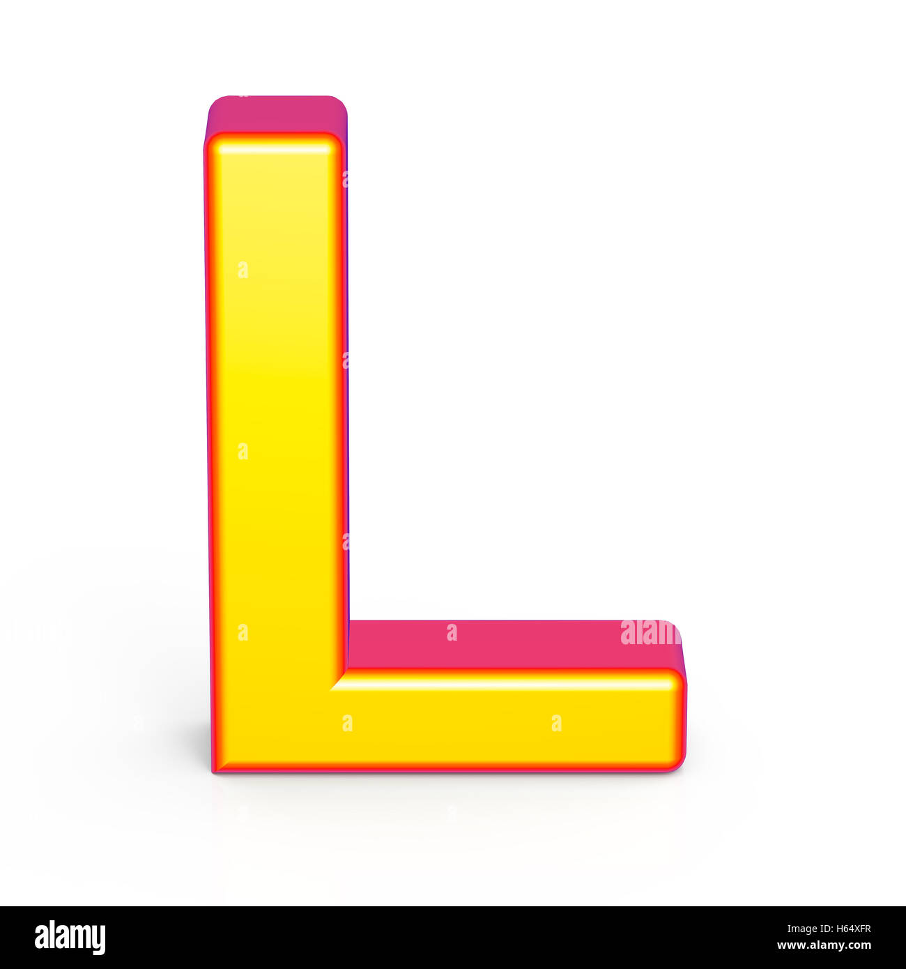 3d rendering golden letter L isolated on white background, 3d ...
