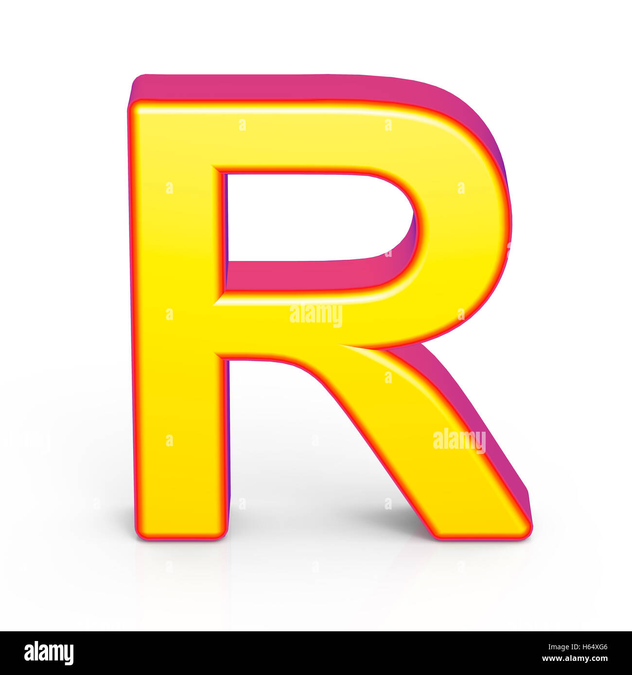 3d rendering golden letter R isolated on white background, 3d ...