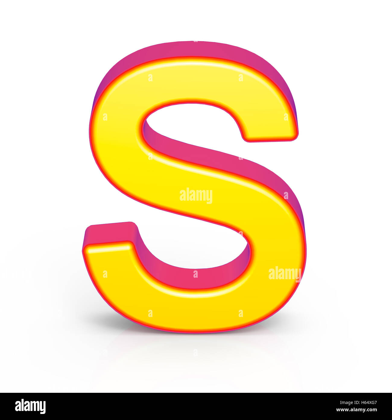3d rendering golden letter S isolated on white background, 3d illustration Stock Photo
