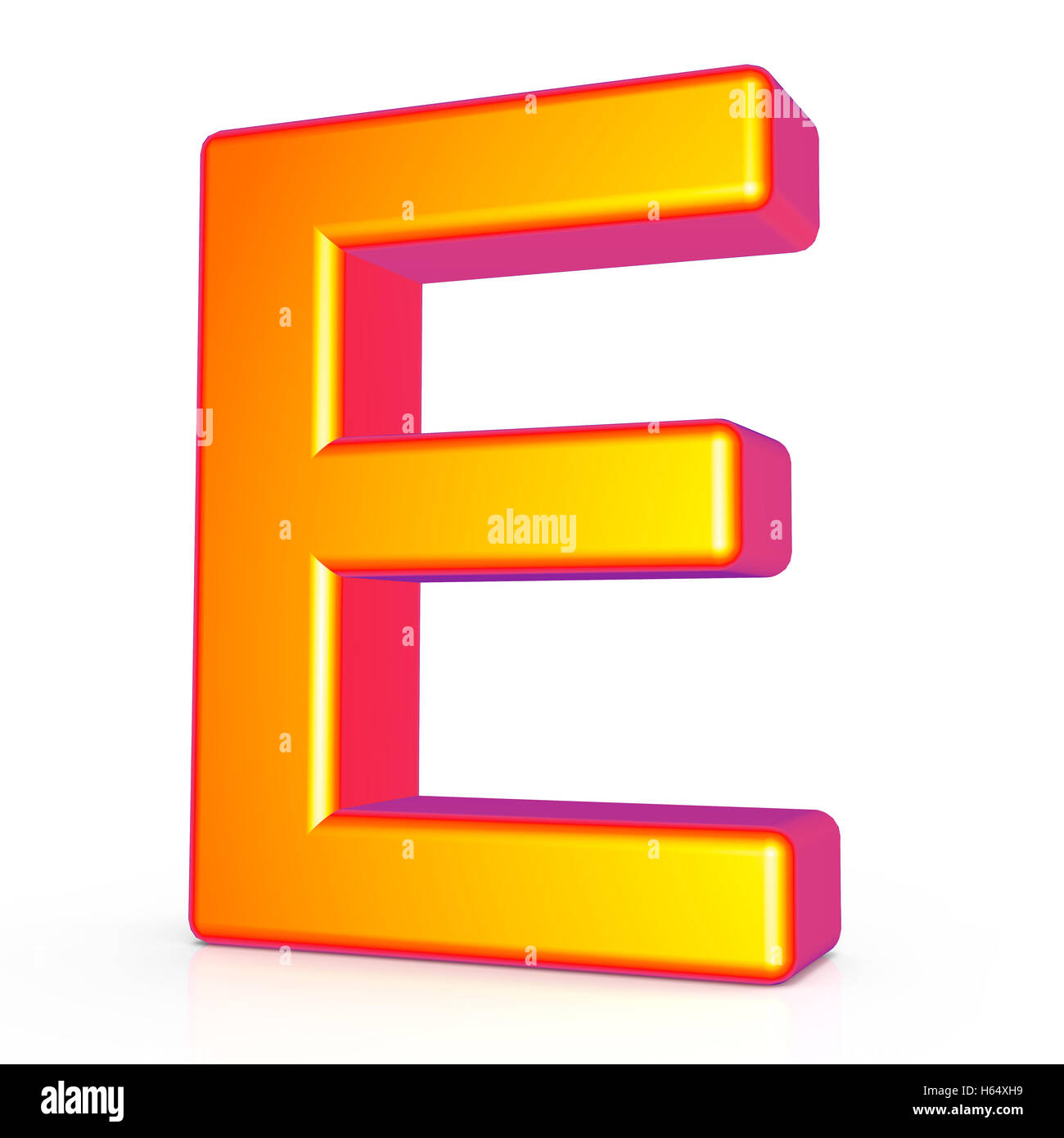 3d rendering golden letter E isolated on white background, 3d ...