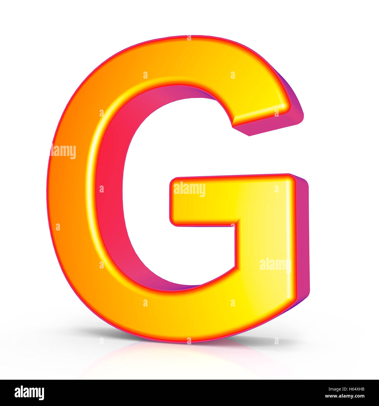 3d rendering golden letter G isolated on white background, 3d ...