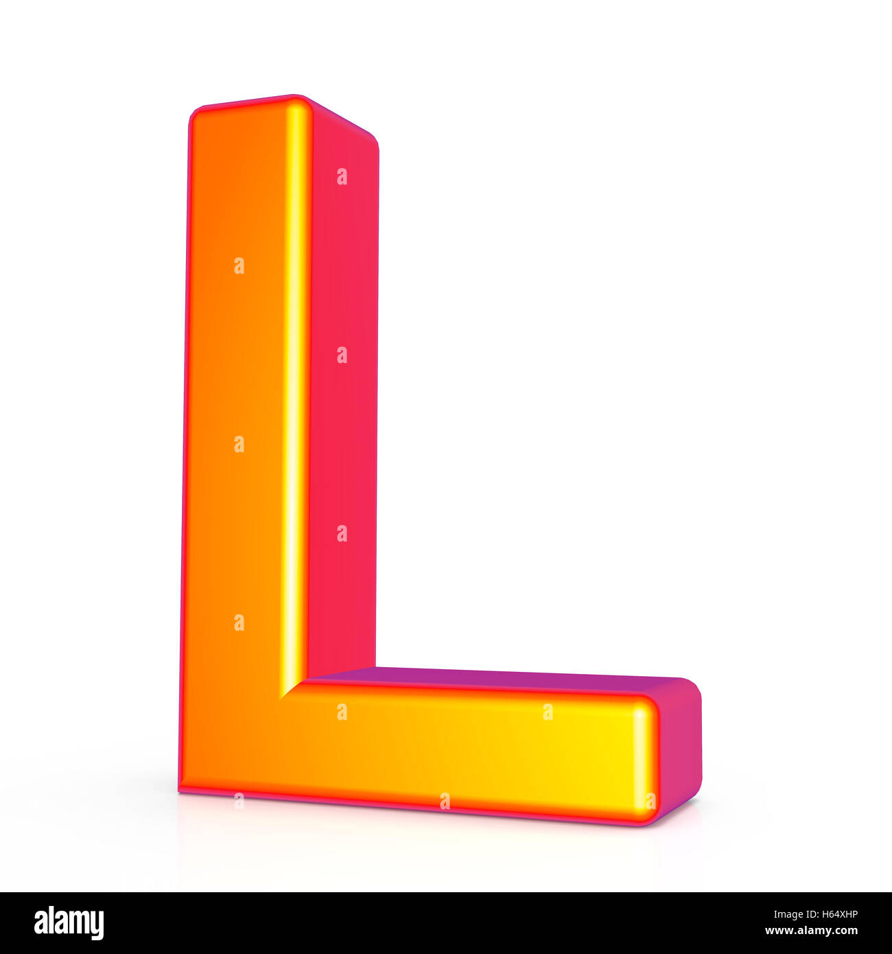 3d rendering golden letter L isolated on white background, 3d ...