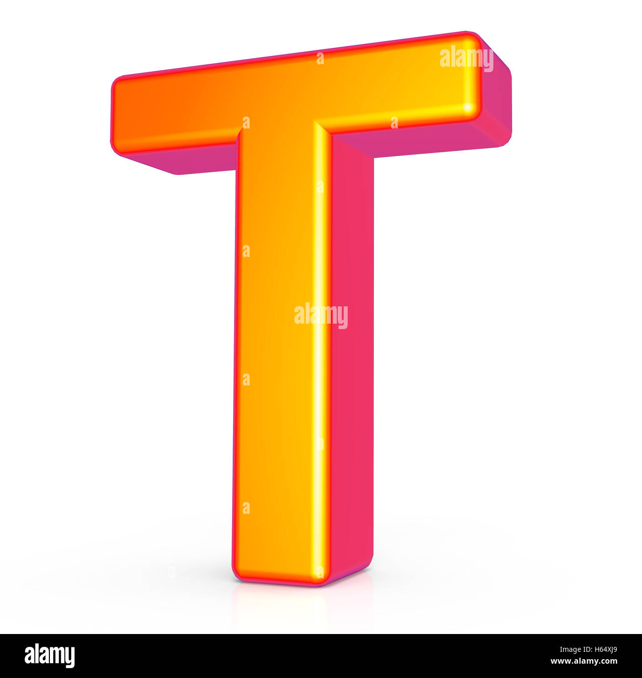 3d rendering golden letter T isolated on white background, 3d ...
