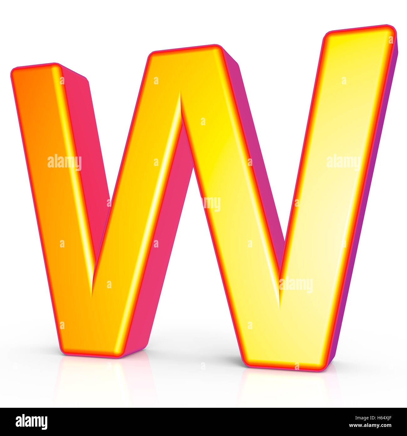 3d rendering golden letter W isolated on white background, 3d ...