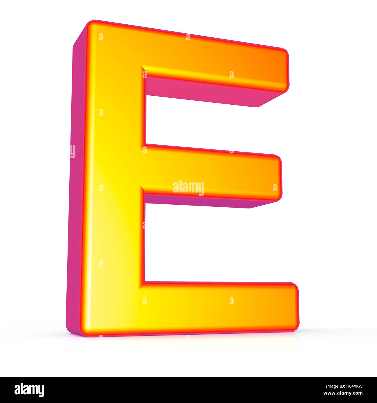 3d rendering golden letter E isolated on white background, 3d ...