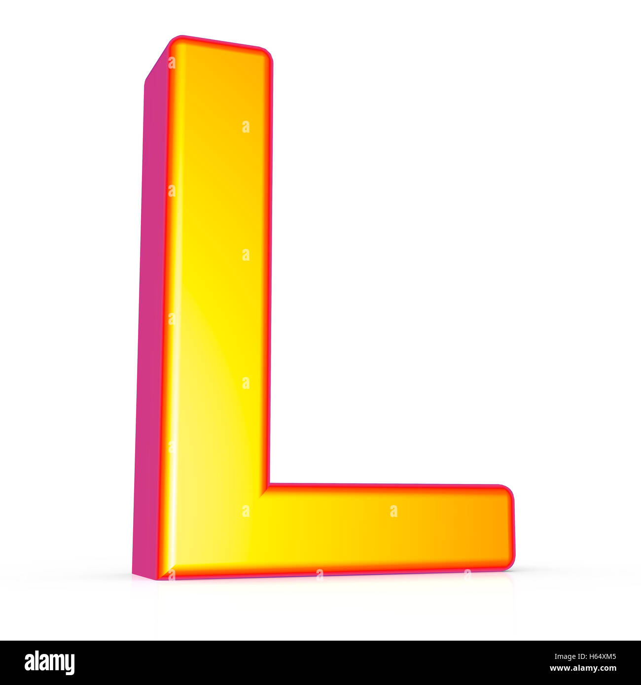 3d rendering golden letter L isolated on white background, 3d ...