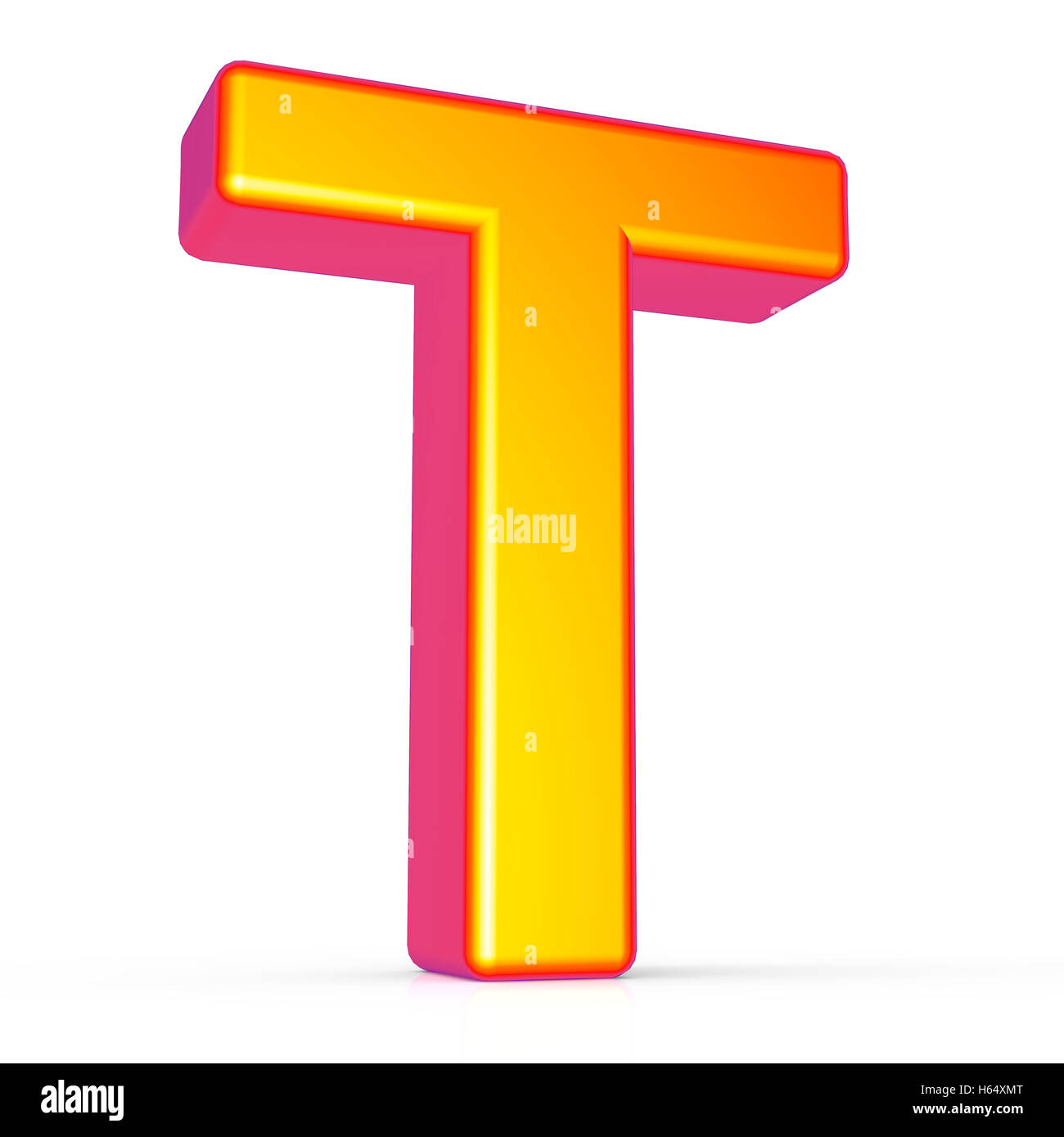 3d rendering golden letter T isolated on white background, 3d ...
