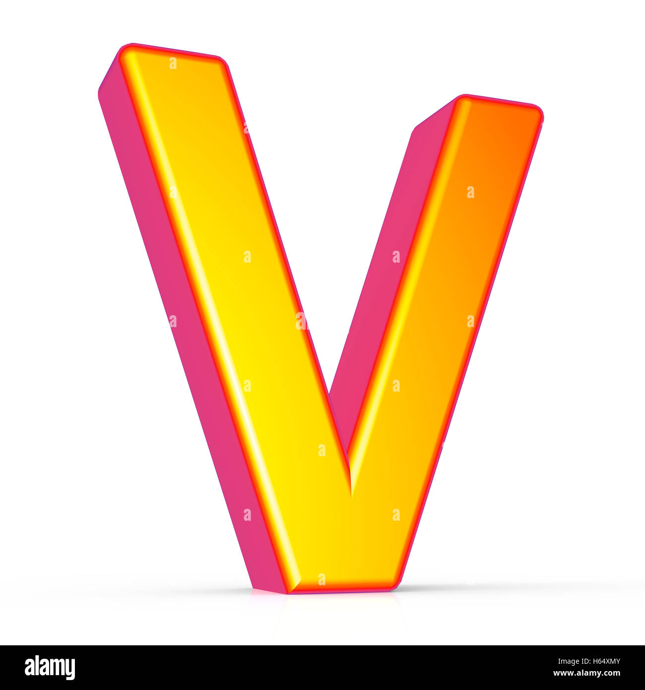 3d rendering golden letter V isolated on white background, 3d ...