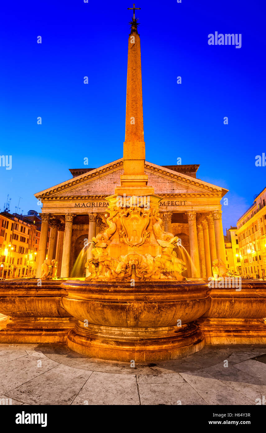 Rome, Italy. Pantheon, ancient architecture of Rome, Italy, dating from Roman Empire civilization Stock Photo