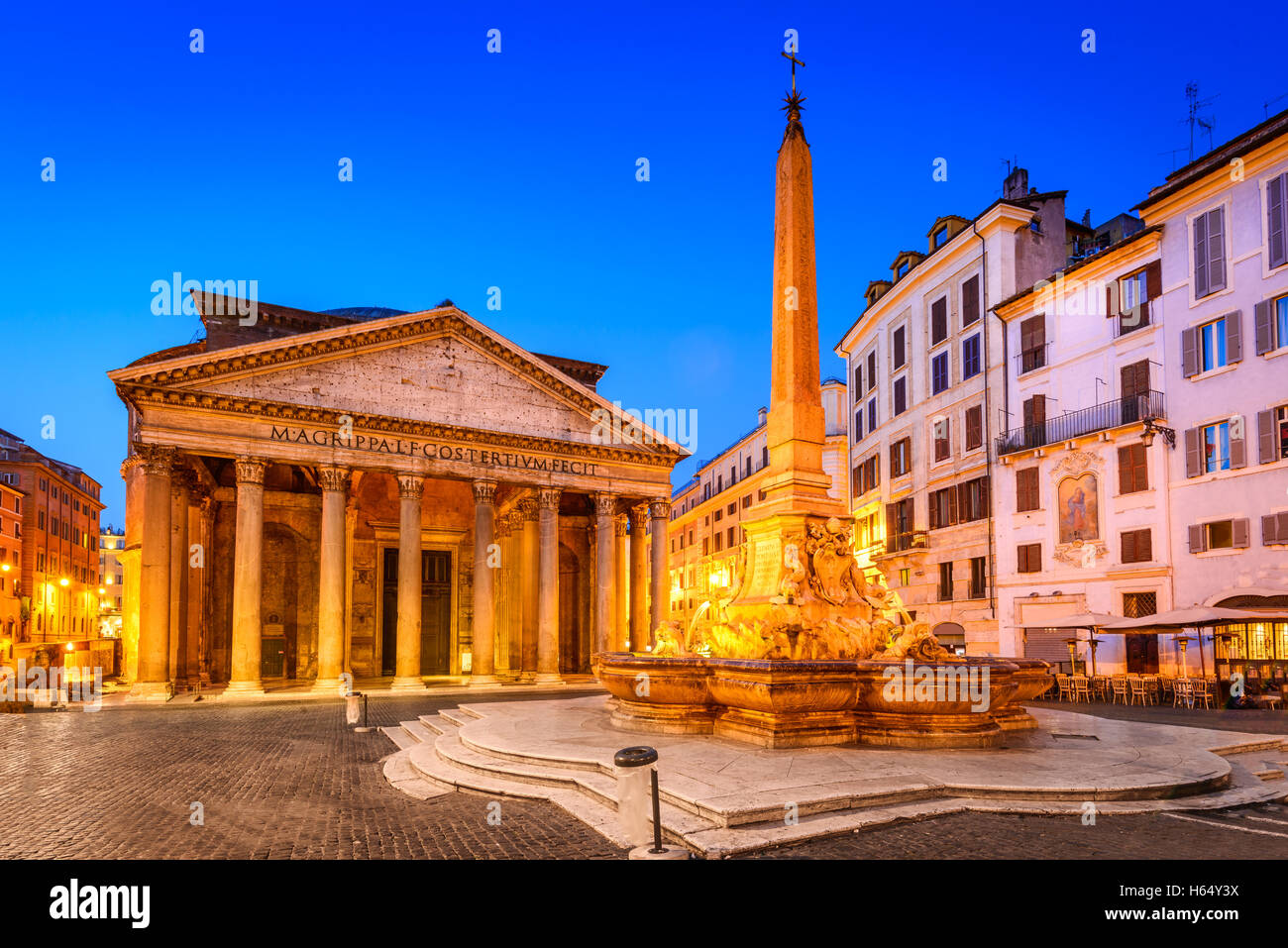 Rome, Italy. Pantheon, ancient architecture of Rome, Italy, dating from Roman Empire civilization Stock Photo