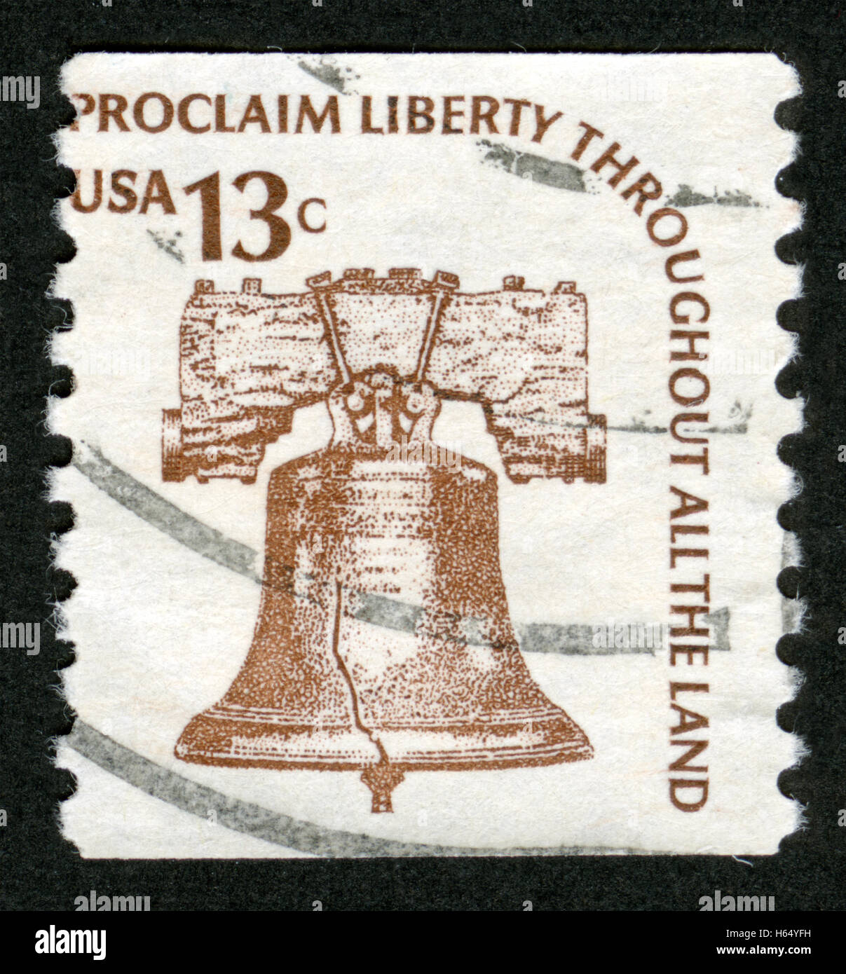 US,circa 1975, postage stamp, proclaim liberty throughout all the land ...