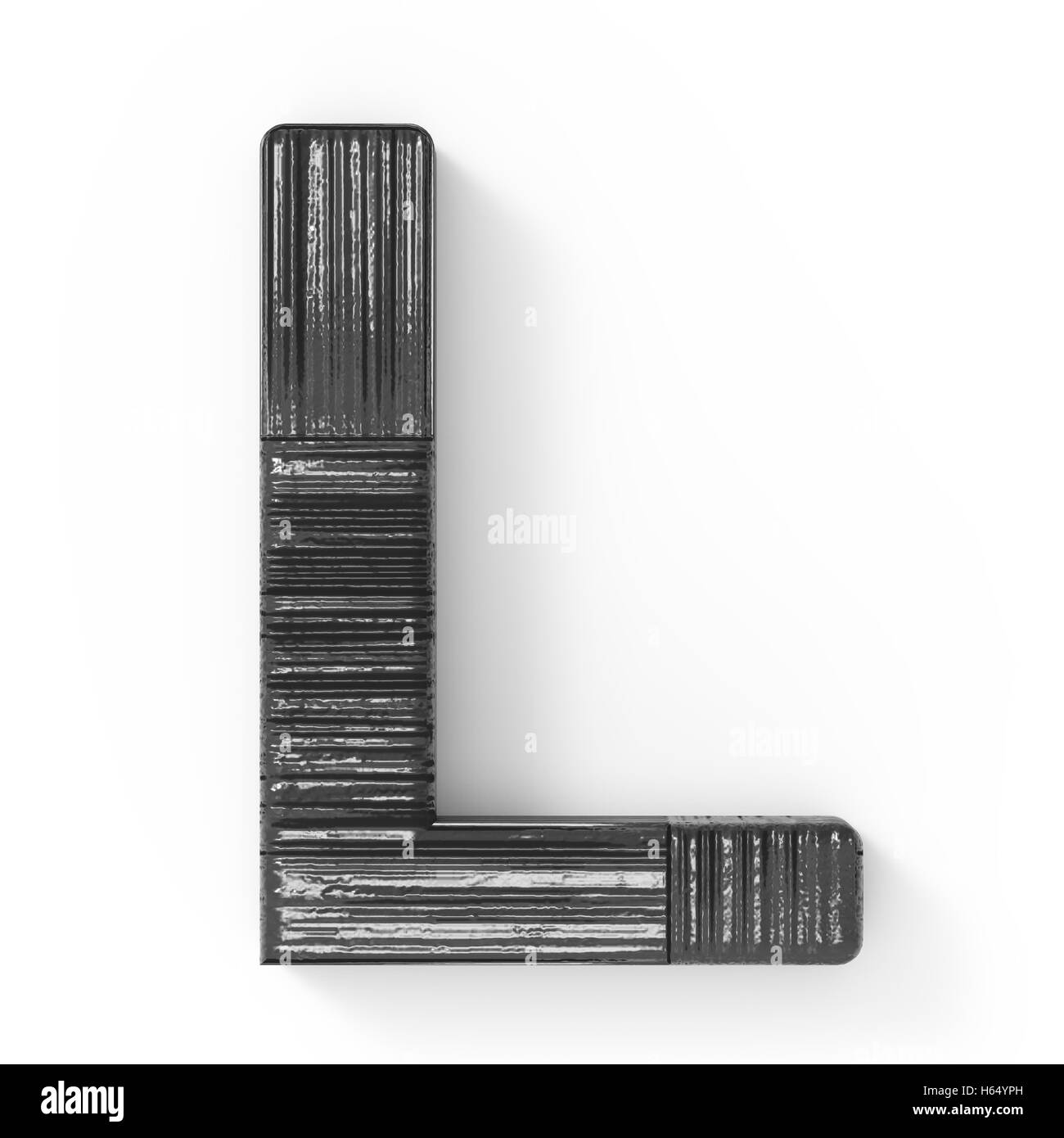 3d rendering black wooden letter L isolated white background Stock ...