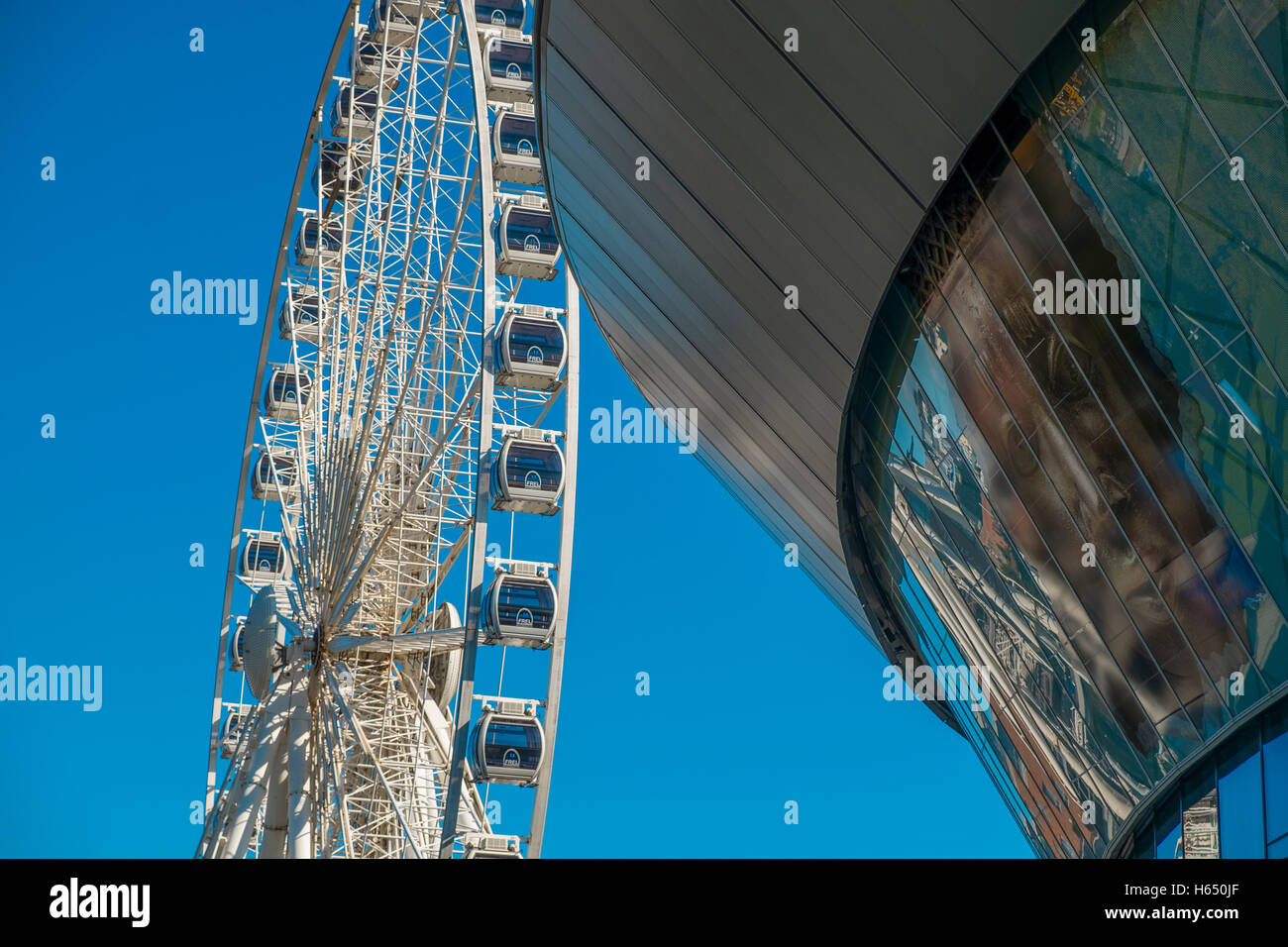 The Ferris Wheel and Liverpool Echo Arena.  Picture credit: Brian Hickey/Alamy Stock Photo