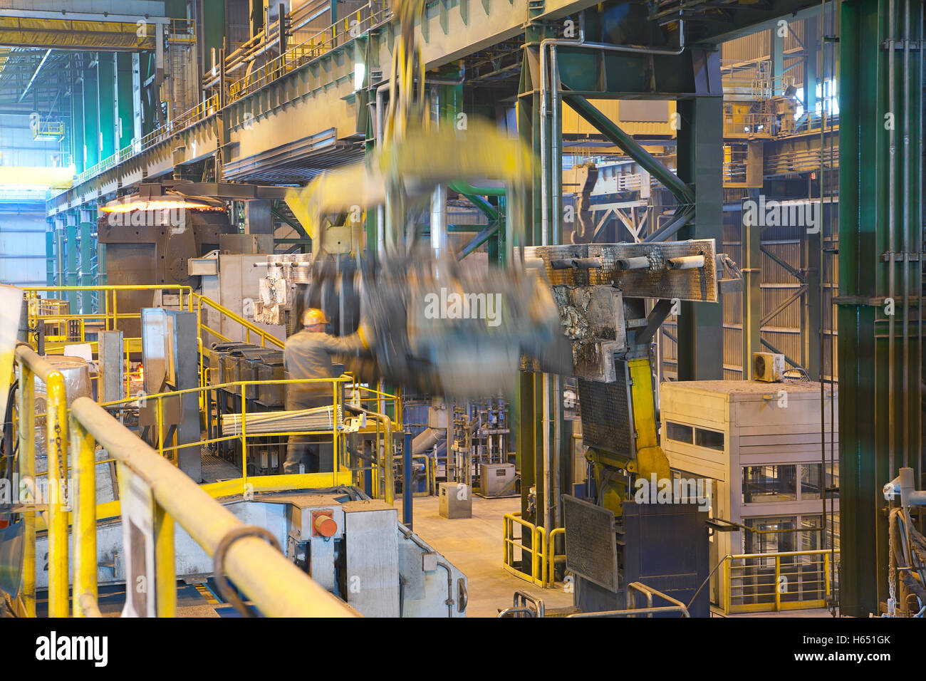 Foundry, steel plant, the shop of melting steel Stock Photo