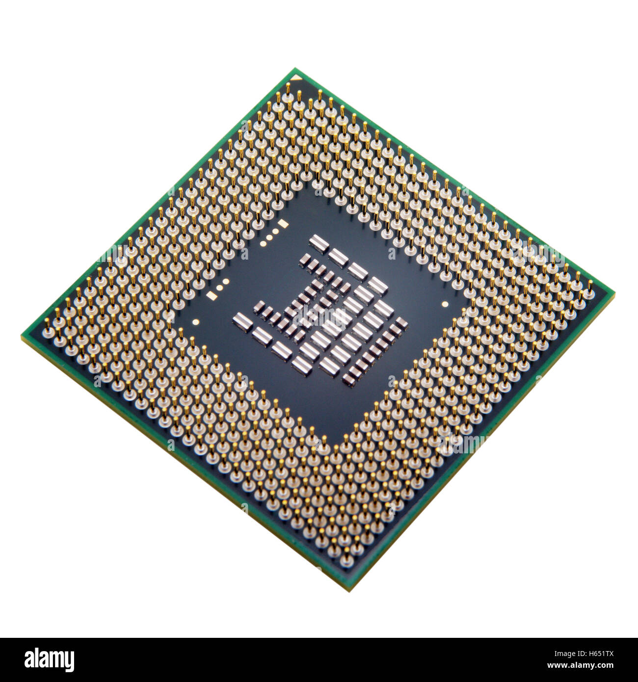 copper CPU pins closeup image (processor pin) Stock Photo