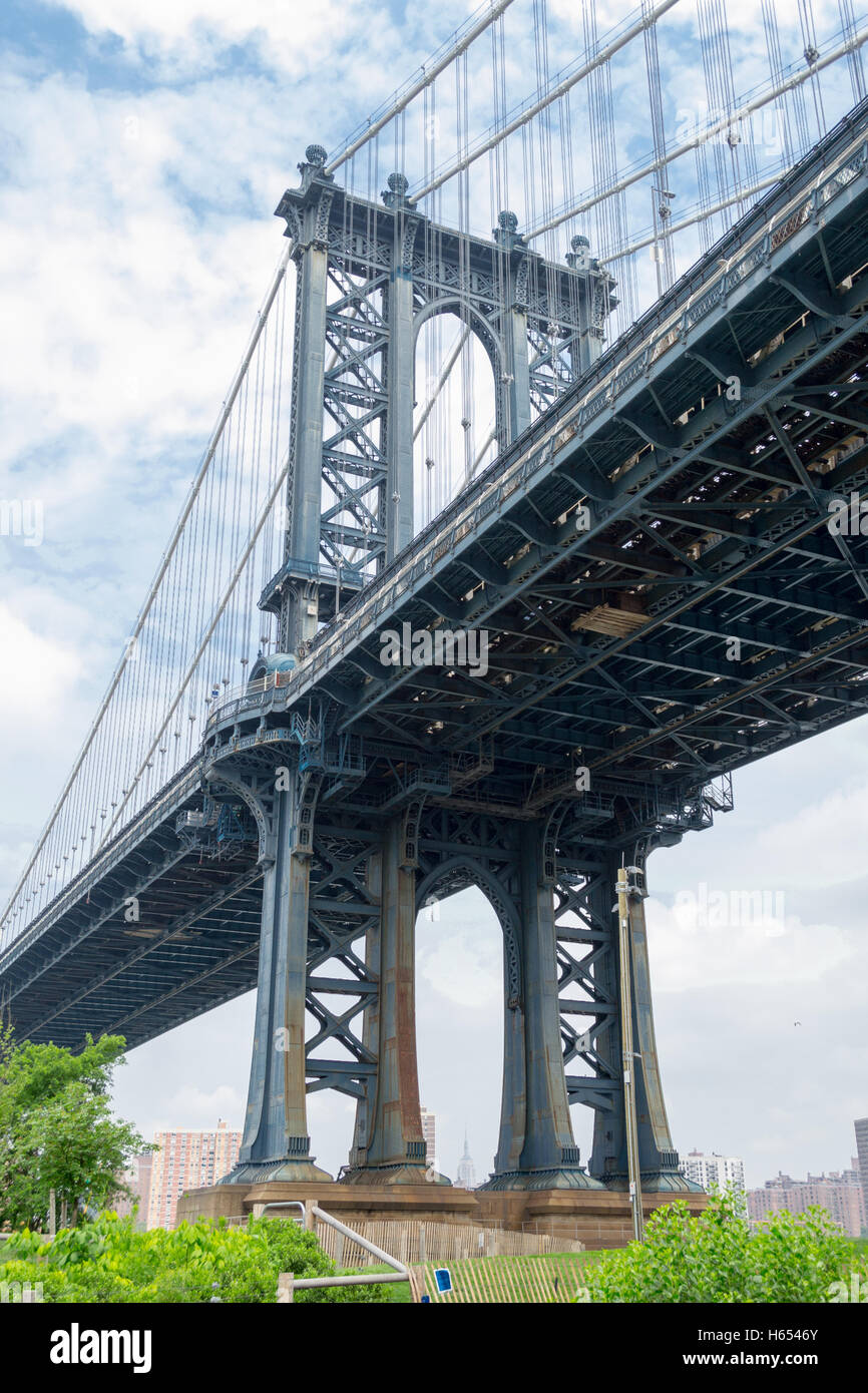 Manhattan Bridge, one of the most emblematic bridge in NYC Stock Photo