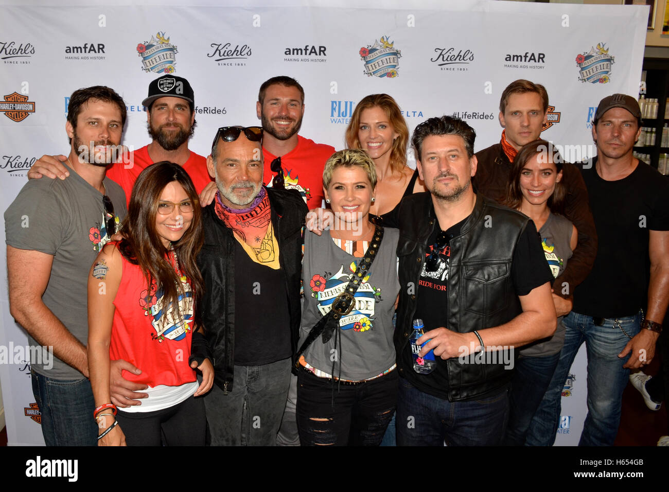 Tricia Helfer, Teddy Sears, Vanessa Marcil, Timothy White and Kristy Swanson attended 6th Annual Kiehl's LifeRide For amfAR Celebration at Kiehl's Since 1851 Stock Photo