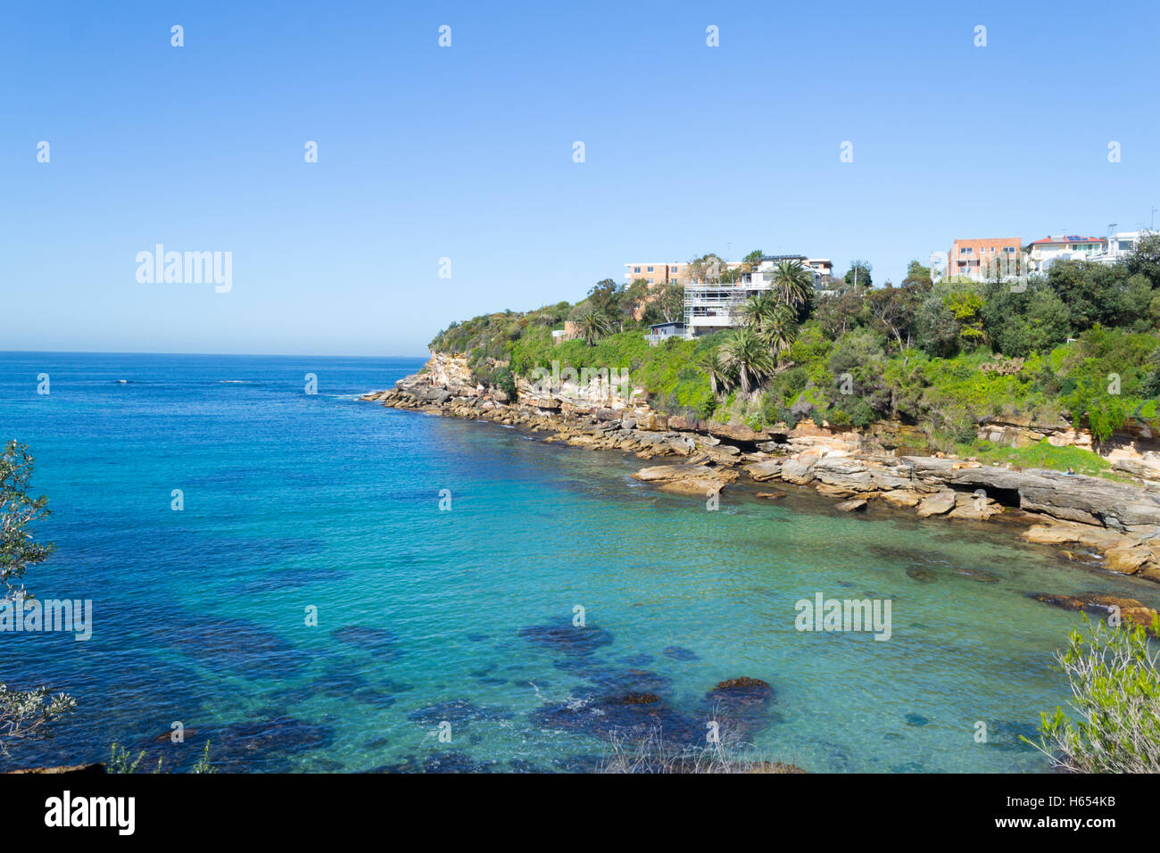 Bondi to Coogee walk is 6 km long located in Sydneys eastern suburbs Stock Photo