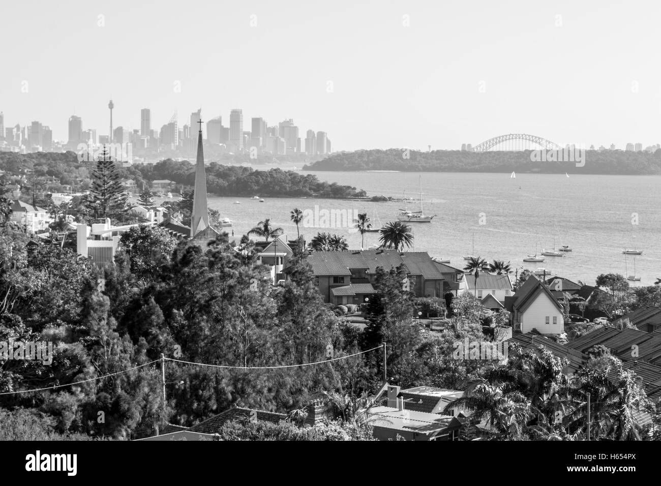 Views of downtown Sydney from Watsons bay Stock Photo