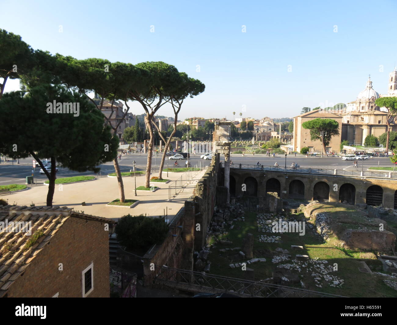 View of the Foro Di Nerva ruins Stock Photo