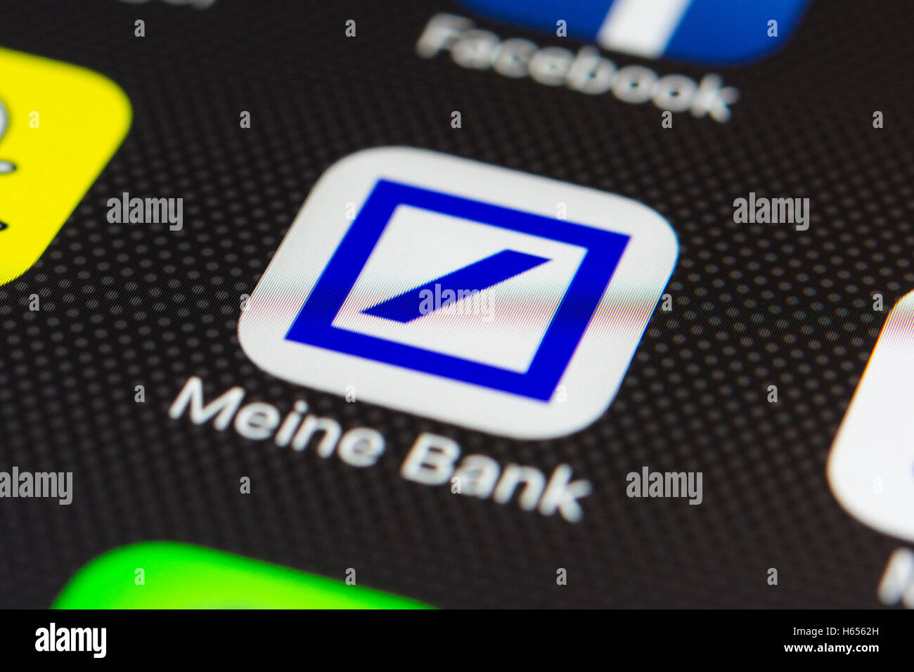 Deutsche Bank online banking app close up on iPhone smart phone screen Stock Photo