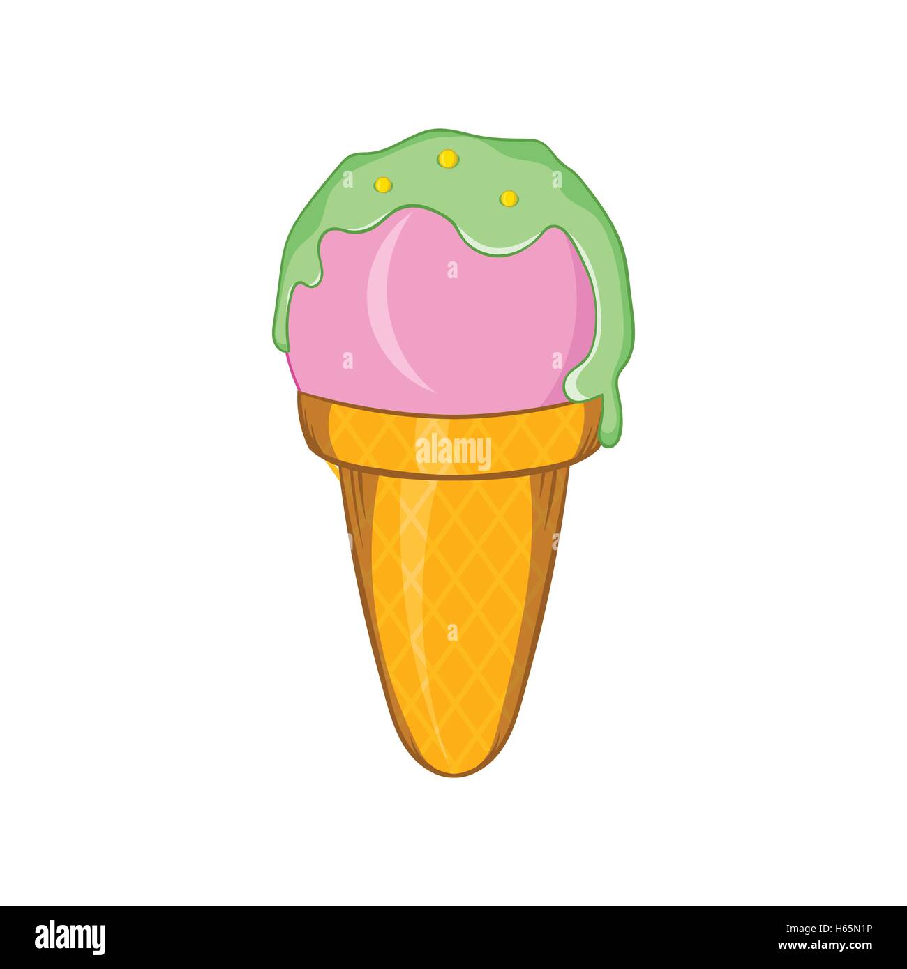 Ice cream in a waffle cone icon, cartoon style Stock Vector Image & Art ...