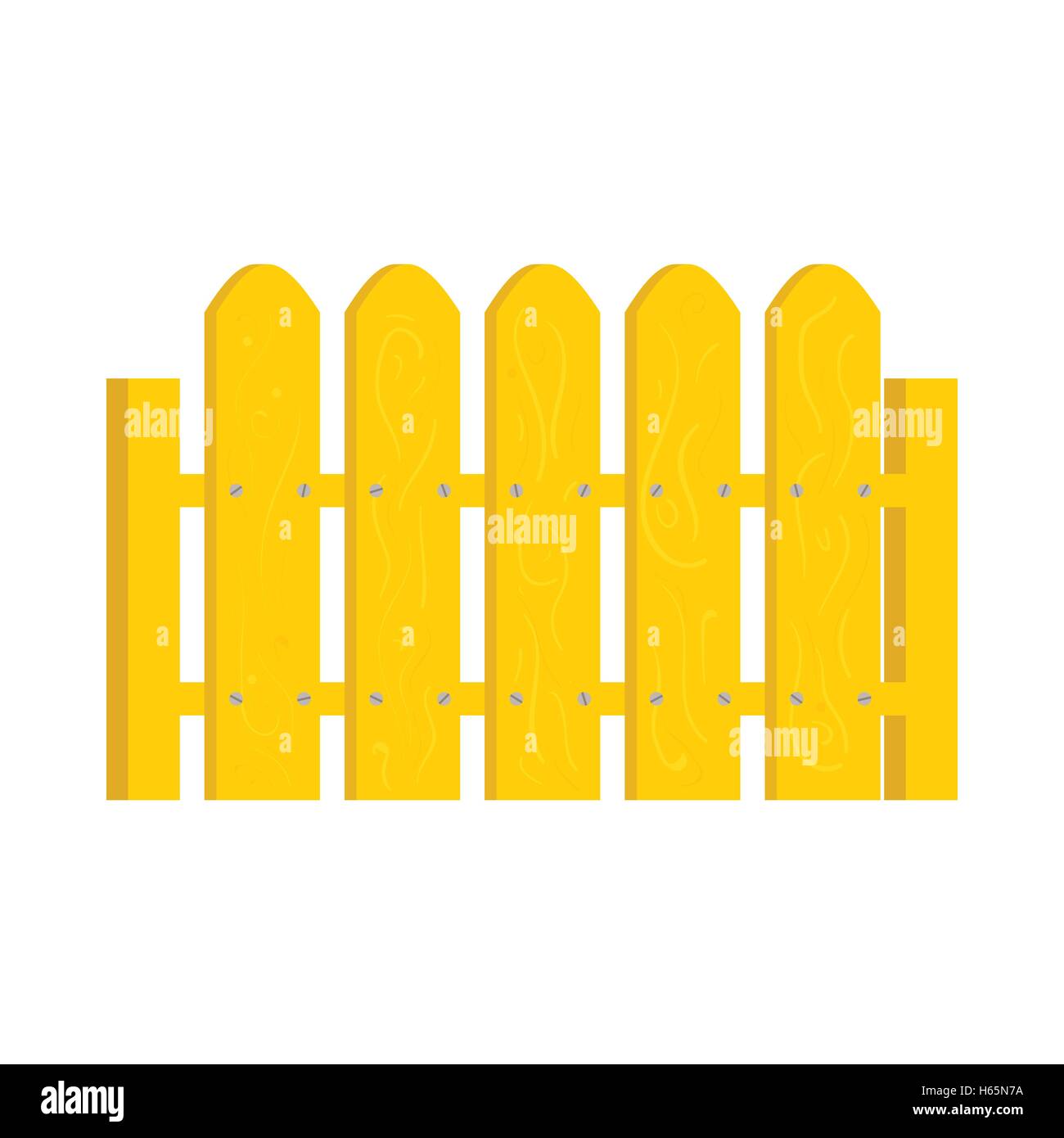 Yellow fence icon in cartoon style Stock Vector