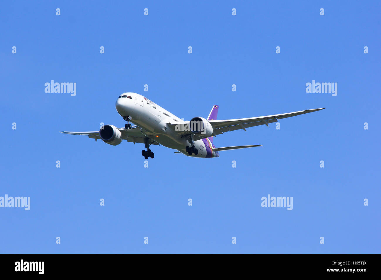 Boeing 787-800 Dreamliner HS-TQA of Thaiairway. Stock Photo