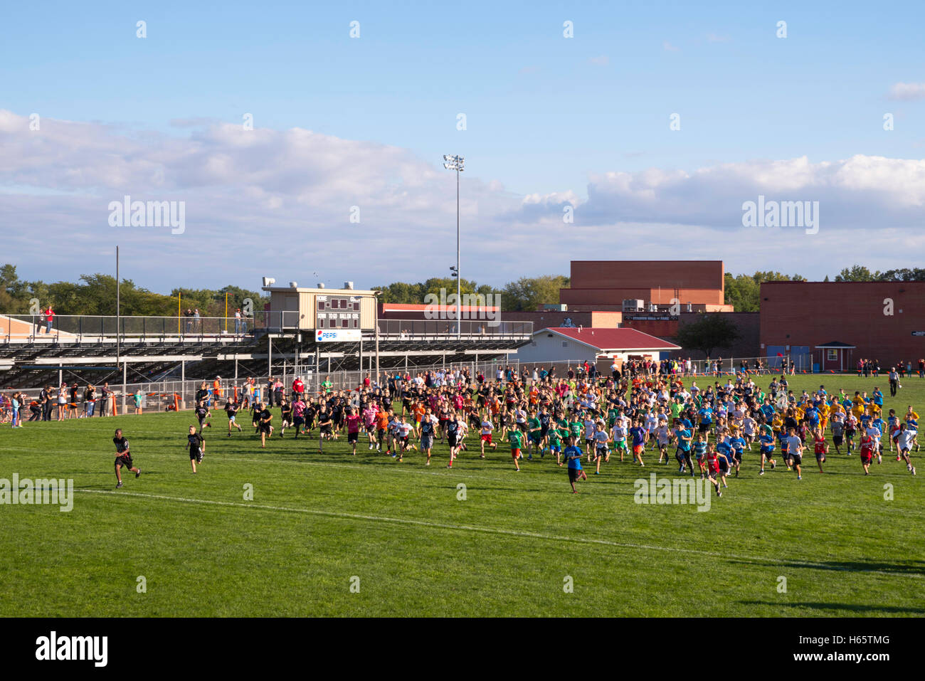 Photographs of a middle school cross country meet held in Verona