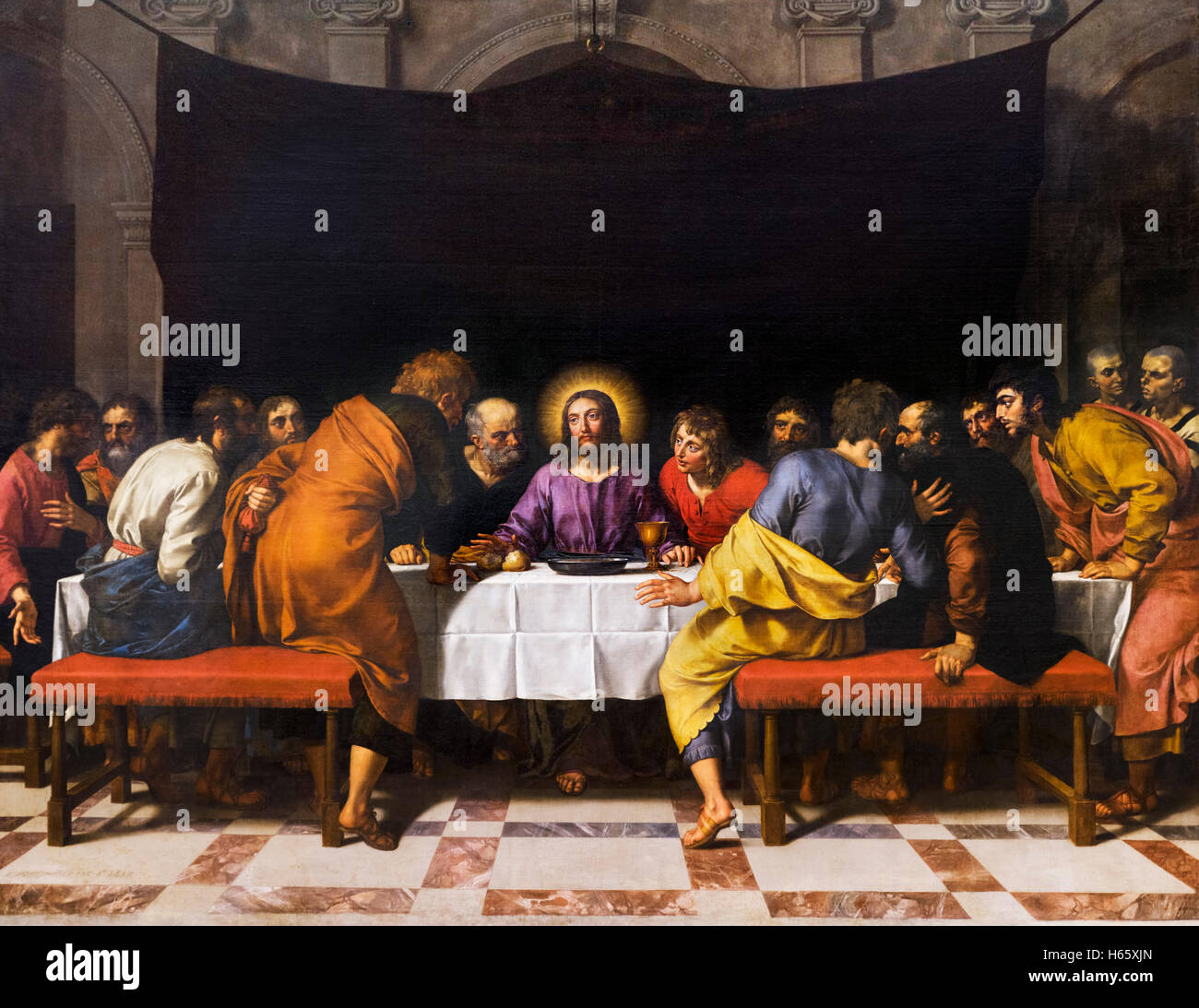 The Last Supper of Jesus Christ with his Disciples by Frans Pourbus the Younger (Frans II Pourbus: 1569–1622), 1618 Stock Photo