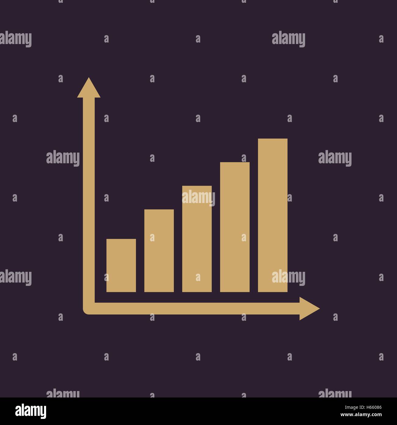 The growing graph icon. Growth and up symbol. Flat Stock Vector Image ...