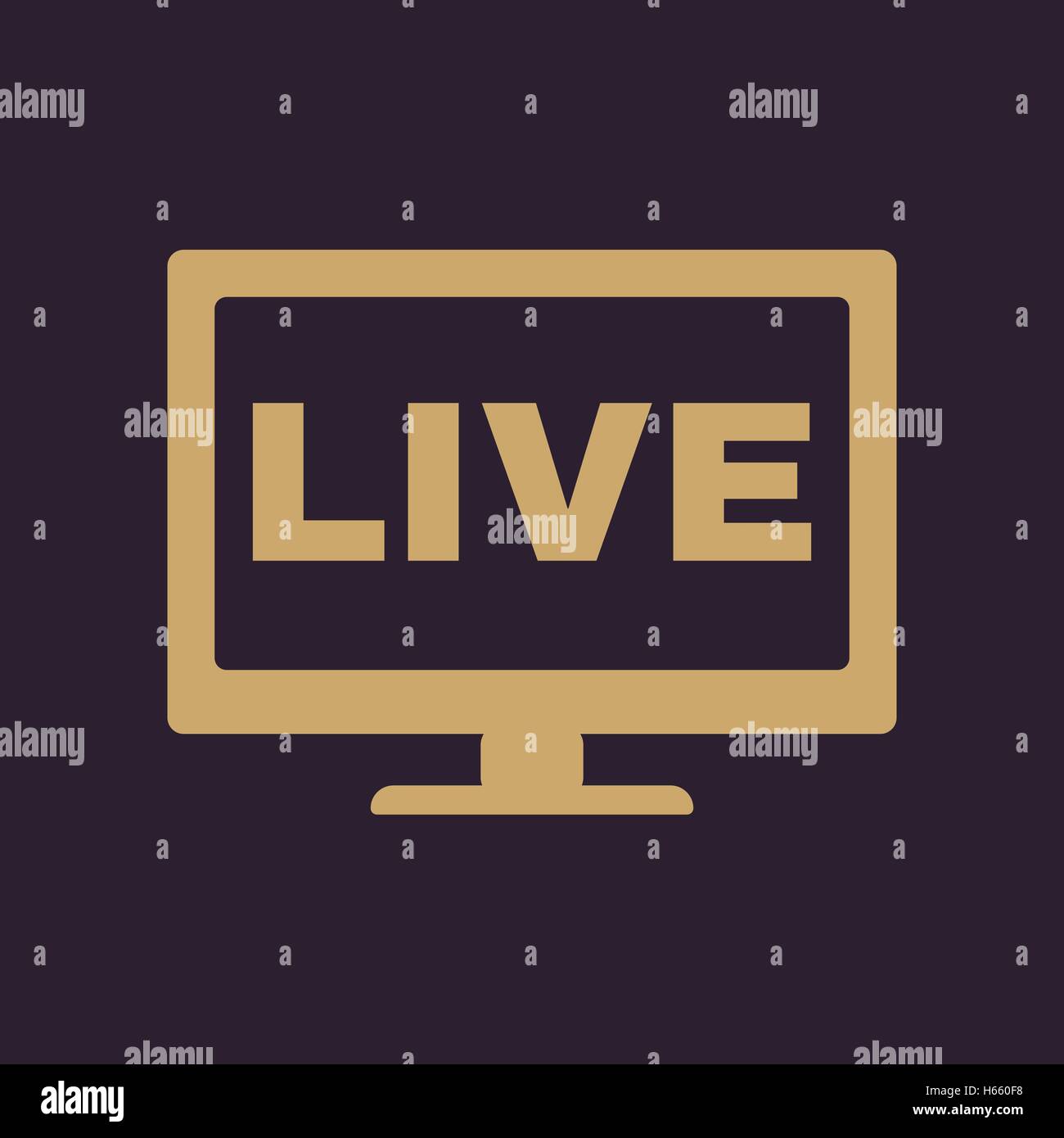 The live tv icon. Broadcasting and broadcast symbol. Flat Stock Vector