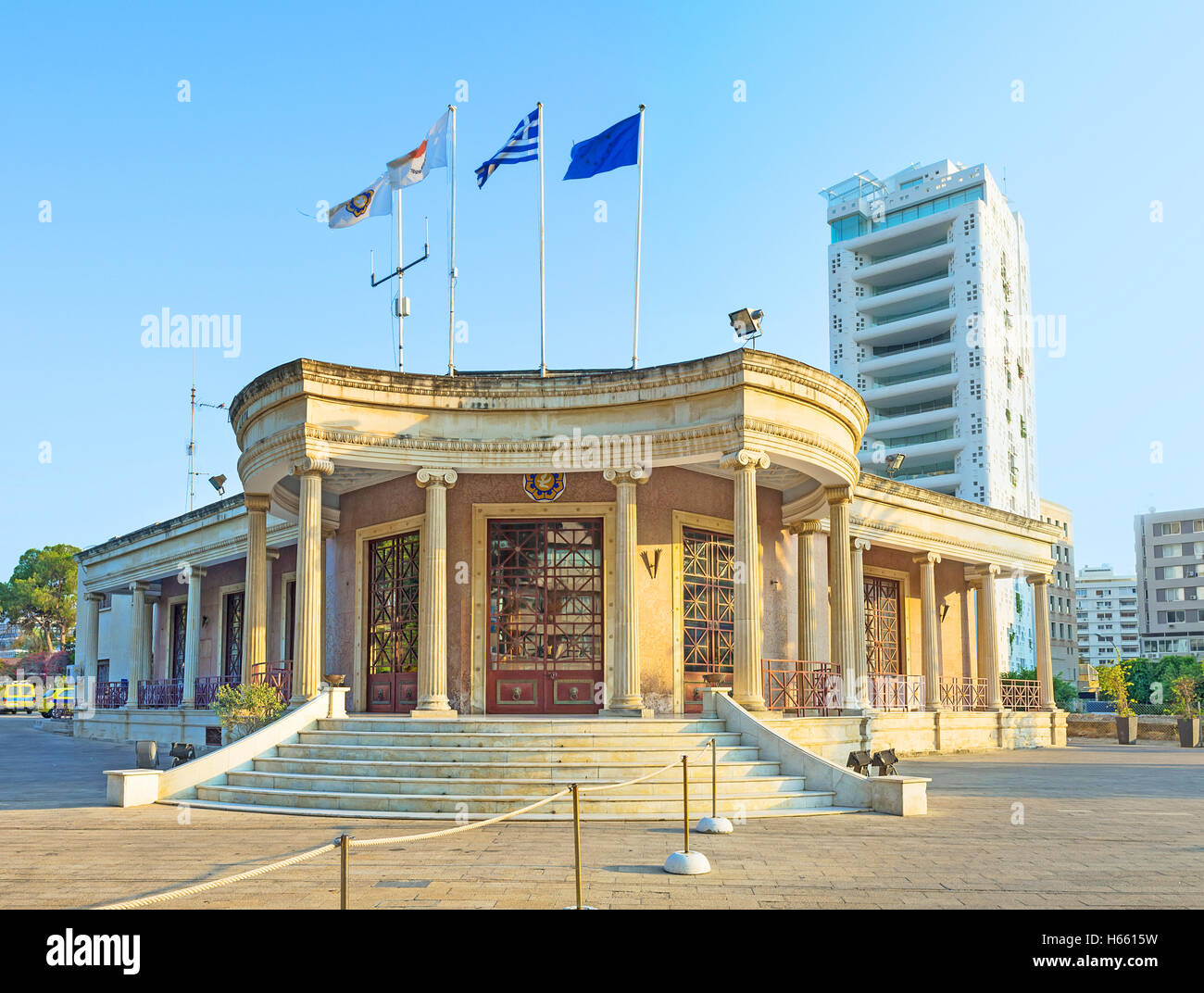 Municipality building of Nicosia, located at Eleftheria Square, Cyprus. Stock Photo