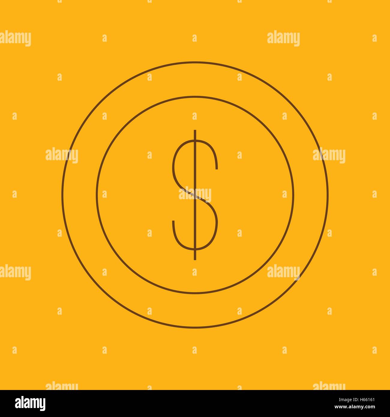 Dollar coin line icon Stock Vector Image & Art - Alamy
