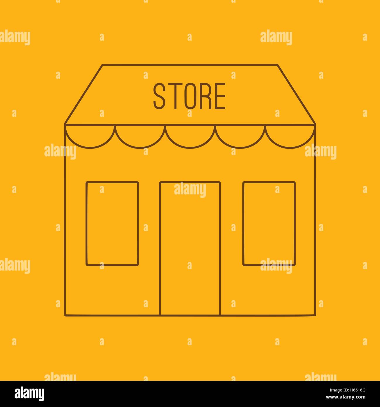 Store building line icon Stock Vector
