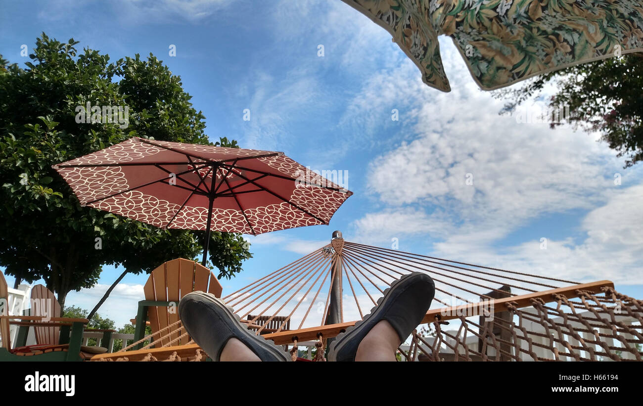 Sky view Labor Day hammock time Stock Photo Alamy