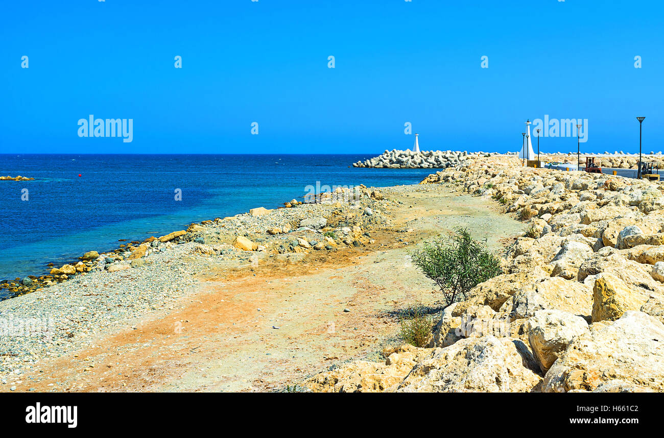 The coastline of the small village of Zugi, Cyprus. Stock Photo