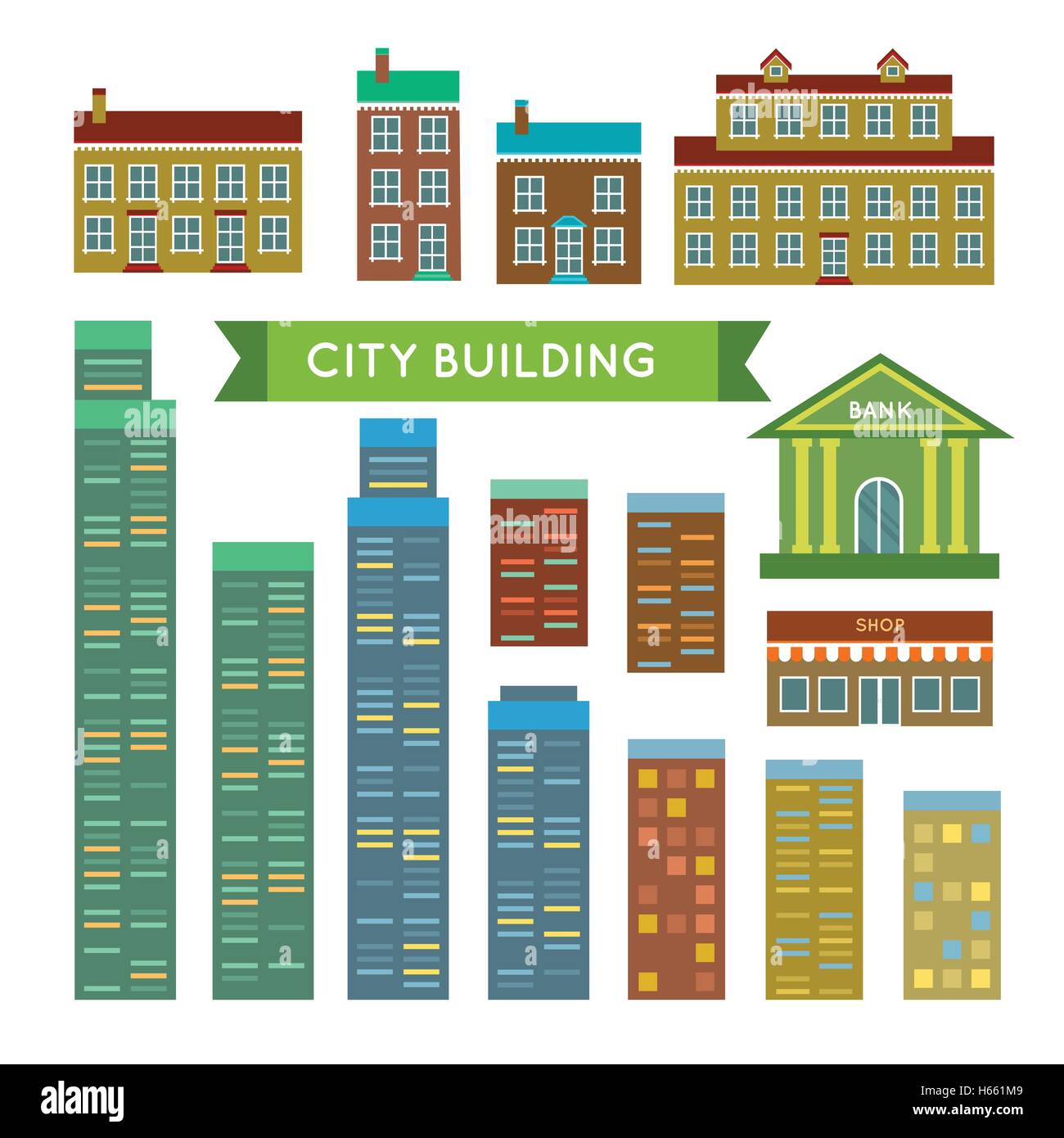 City buildings set Stock Vector Image & Art - Alamy