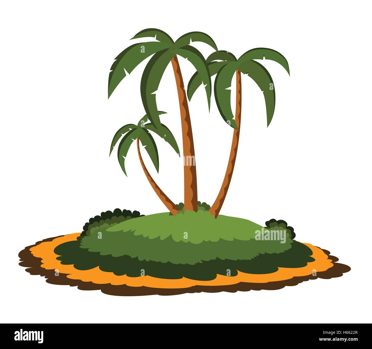 Desert island with palm trees Stock Vector Image & Art Alamy