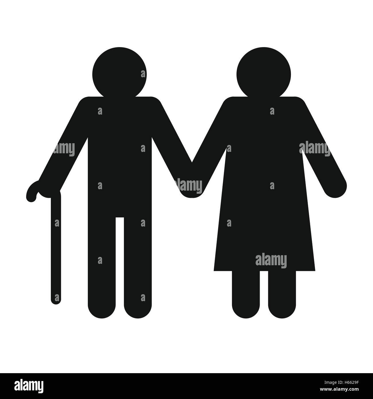 Man and woman in old age Stock Vector