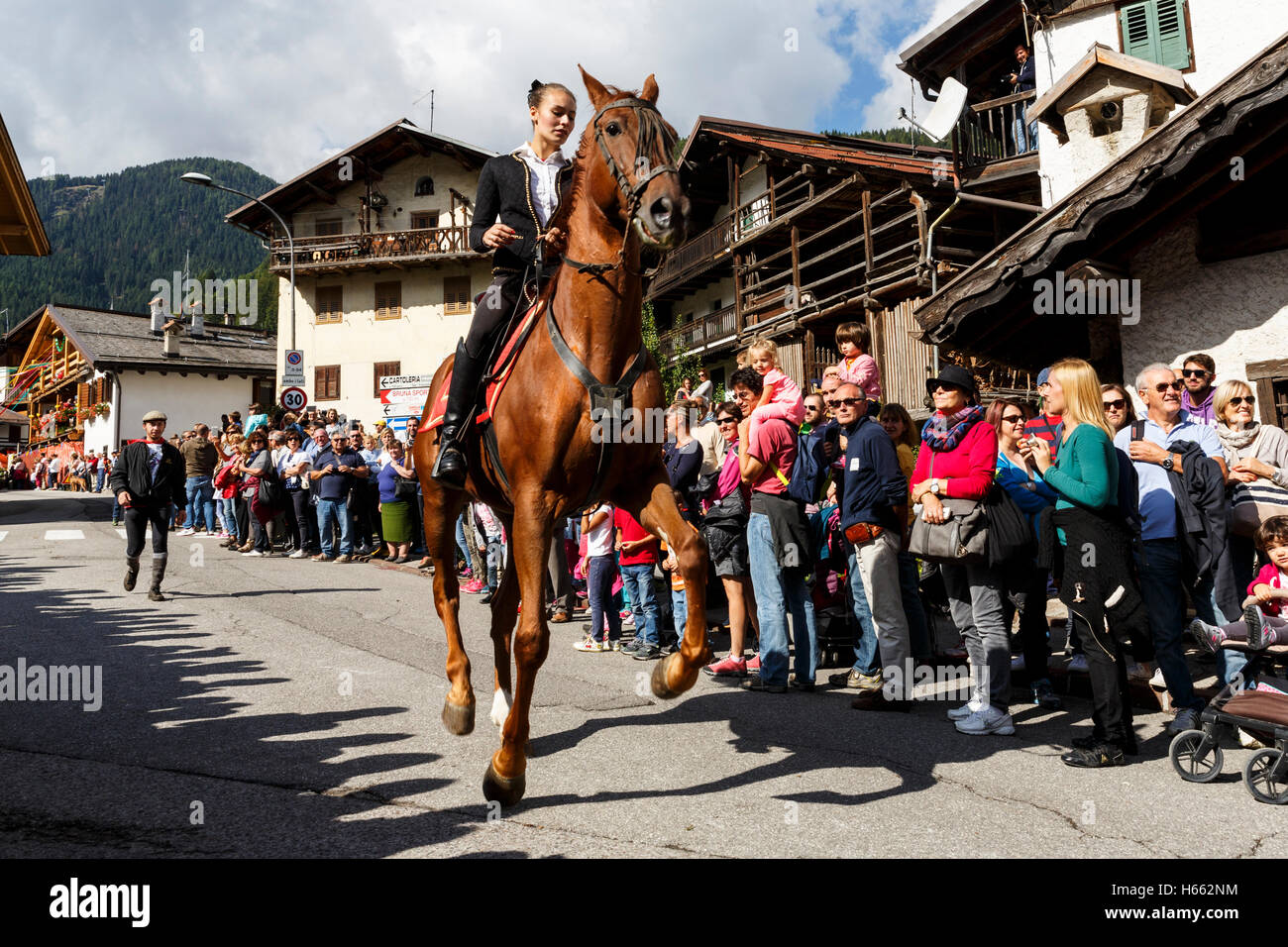 Falcade, Belluno, Italy - September 24, 2016: Se Desmonteghea a great party in Falcade Stock Photo