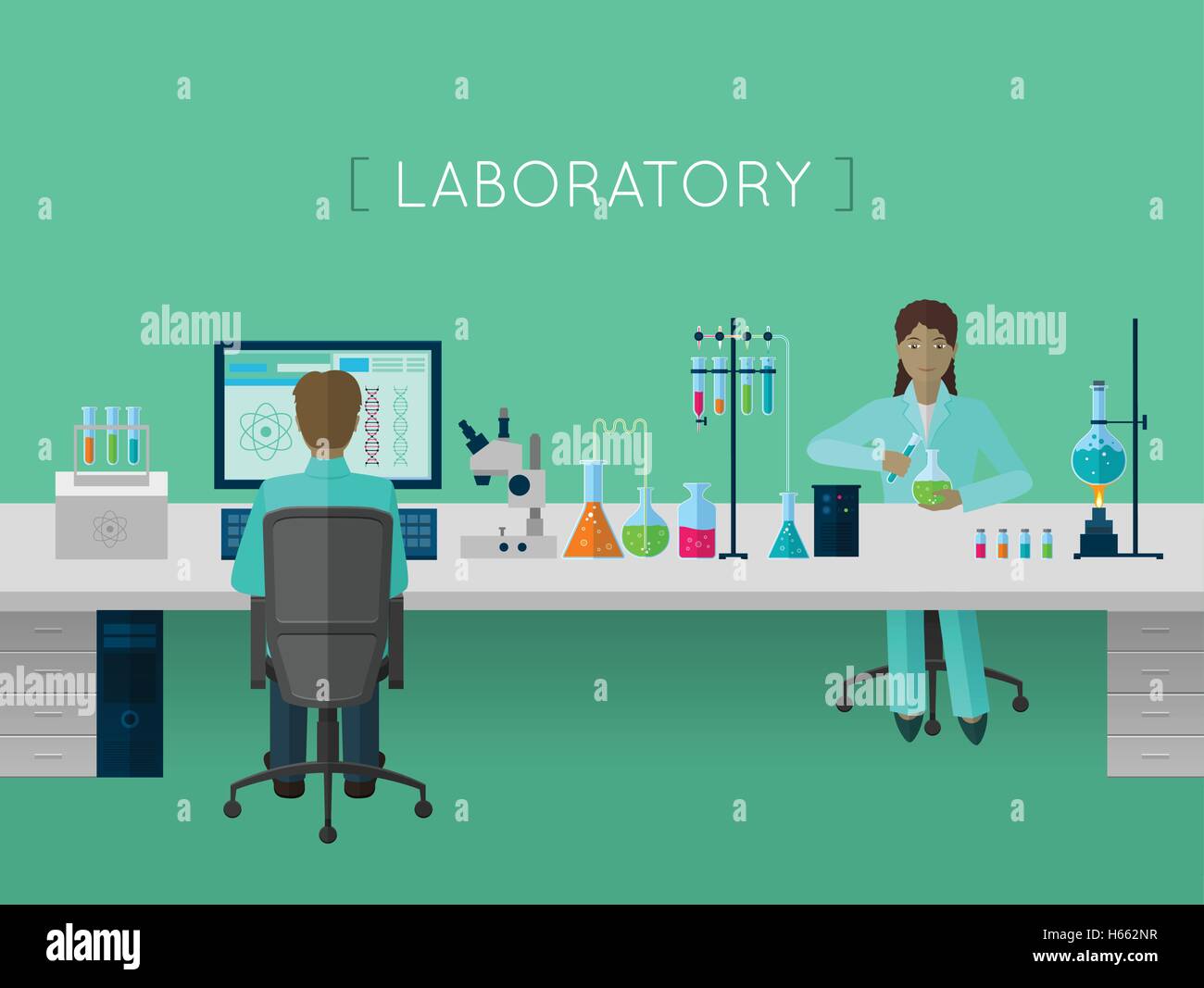 Laboratory flat concept Stock Vector Image & Art - Alamy
