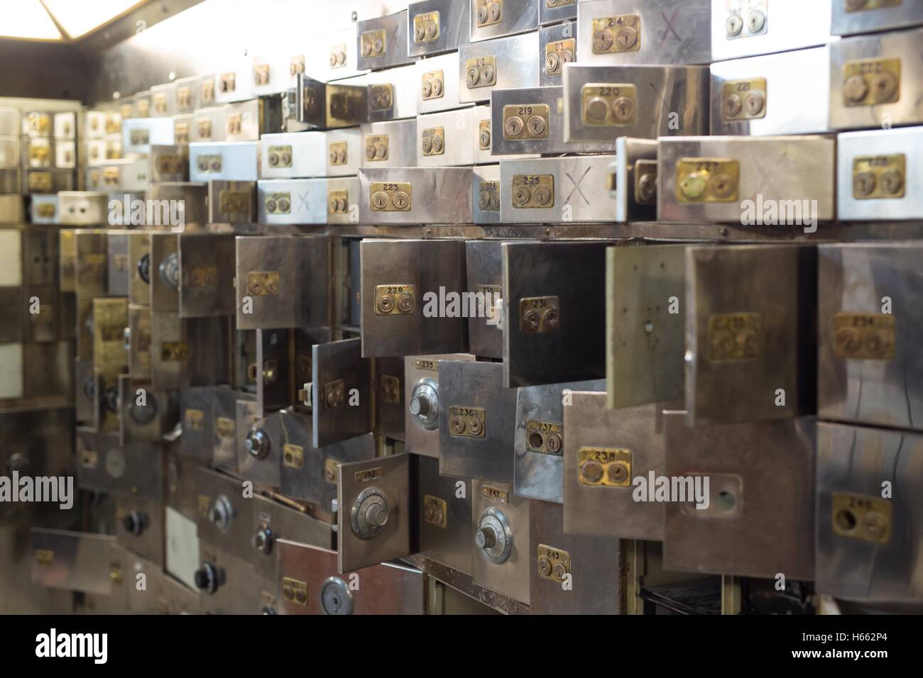 EDITORIAL USE ONLY Safety deposit boxes at the Hatton Garden Safe