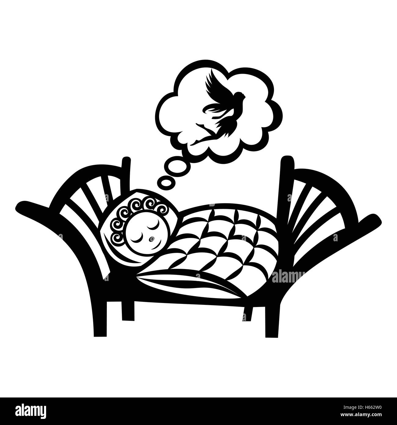 Girl sleeping simple icon Stock Vector Image & Art - Alamy