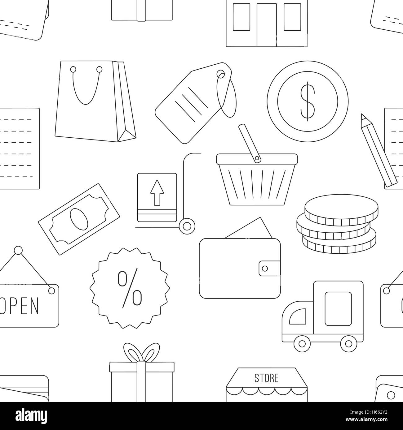 Shopping seamless pattern Stock Vector Image & Art - Alamy